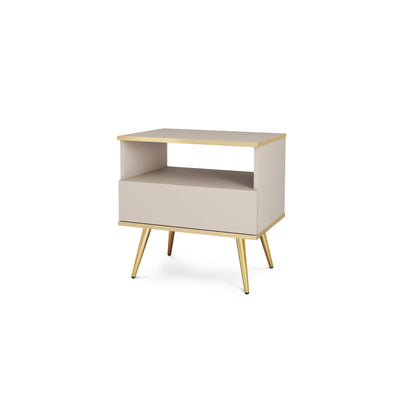 Szafka nocna 54x59 cm w stylu modern classic | Meva Beżowy Złota
