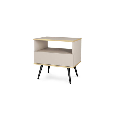 Szafka nocna 54x59 cm w stylu modern classic | Meva Beżowy Czarny