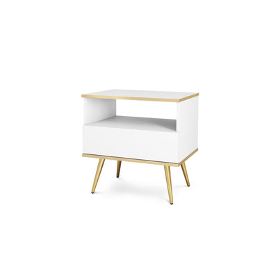 Szafka nocna 54x59 cm w stylu modern classic | Meva Biały Złota