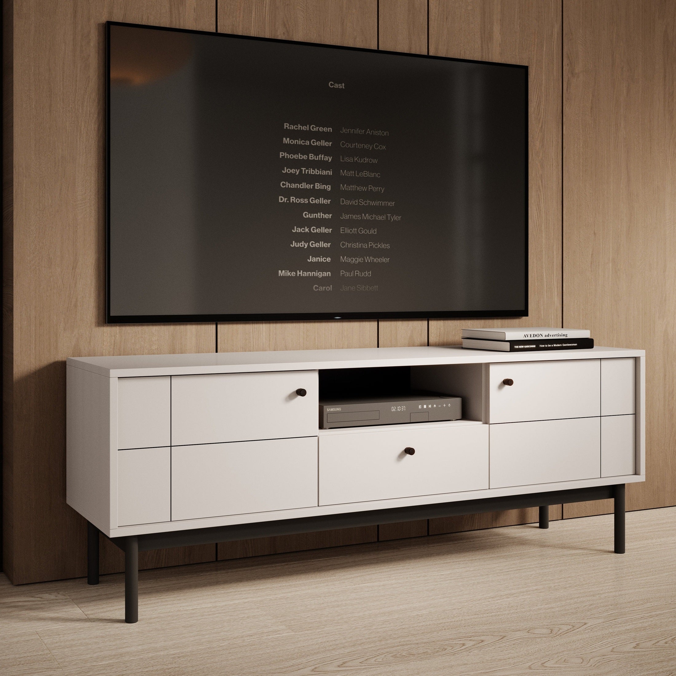 Szafka RTV 154x57 w stylu minimalistycznym | Sabi