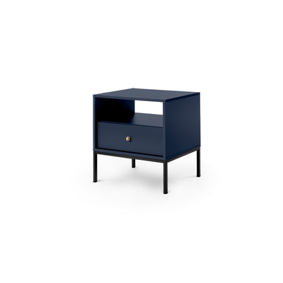 Szafka nocna z szufladą 54x57 cm w stylu modern classic | Kviat Granat Czarny