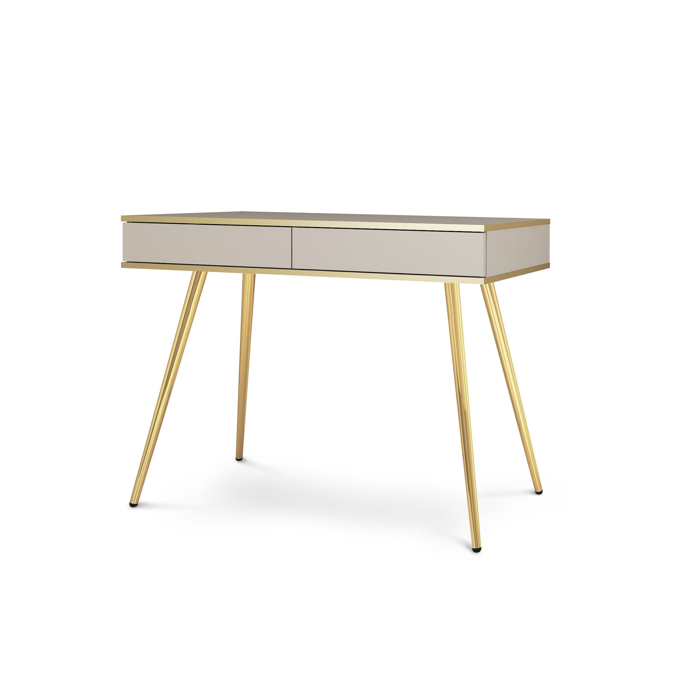 Toaletka 102x80 cm w stylu modern classic | Meva Beżowy Złota