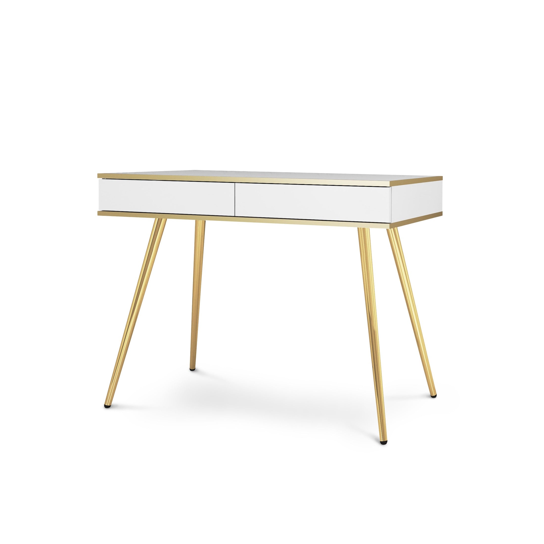 Toaletka 102x80 cm w stylu modern classic | Meva Biały Złota