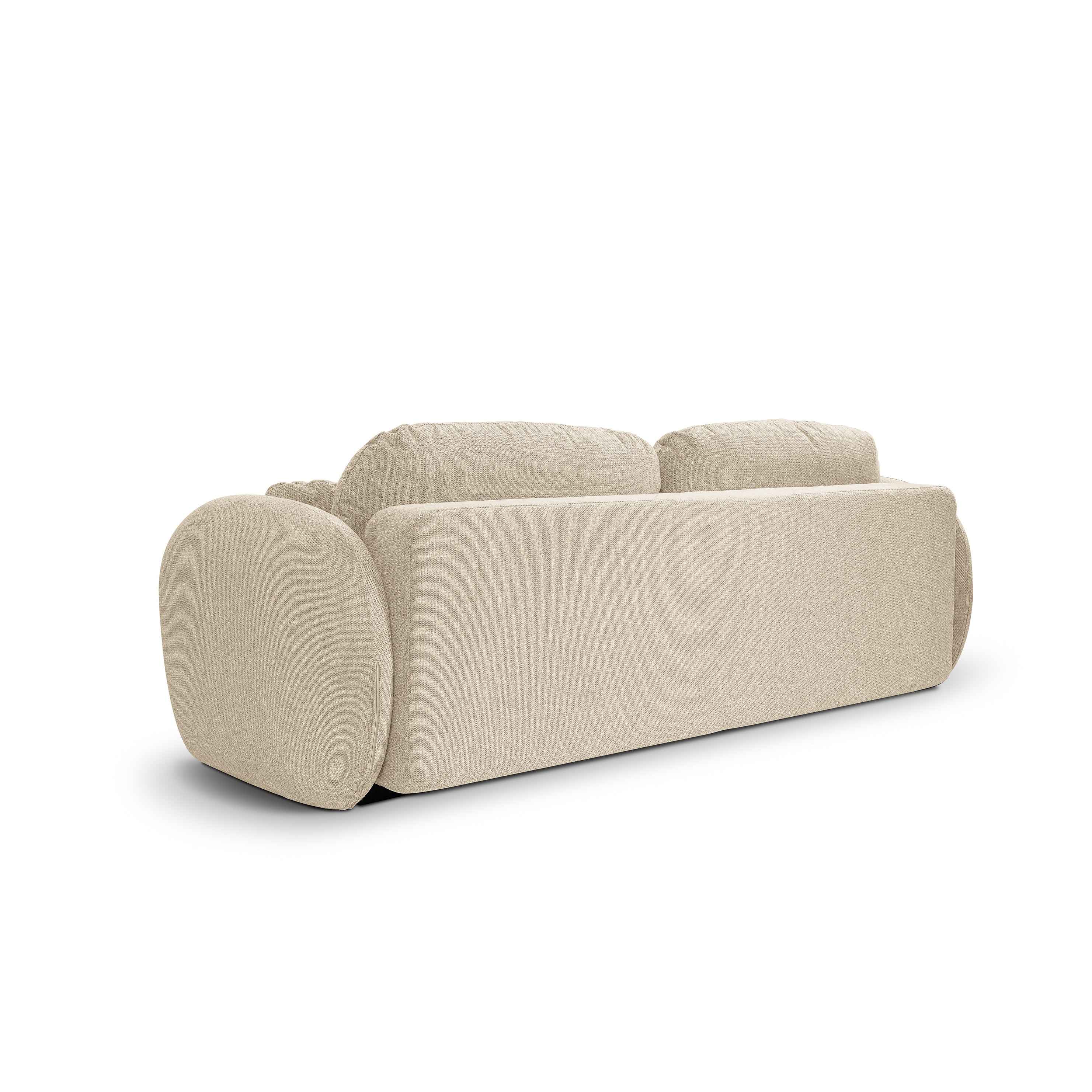 Sofa 3-osobowa z funkcją spania 142x200 z pojemnikiem w stylu art deco, tkanina Aragon | OLEMO