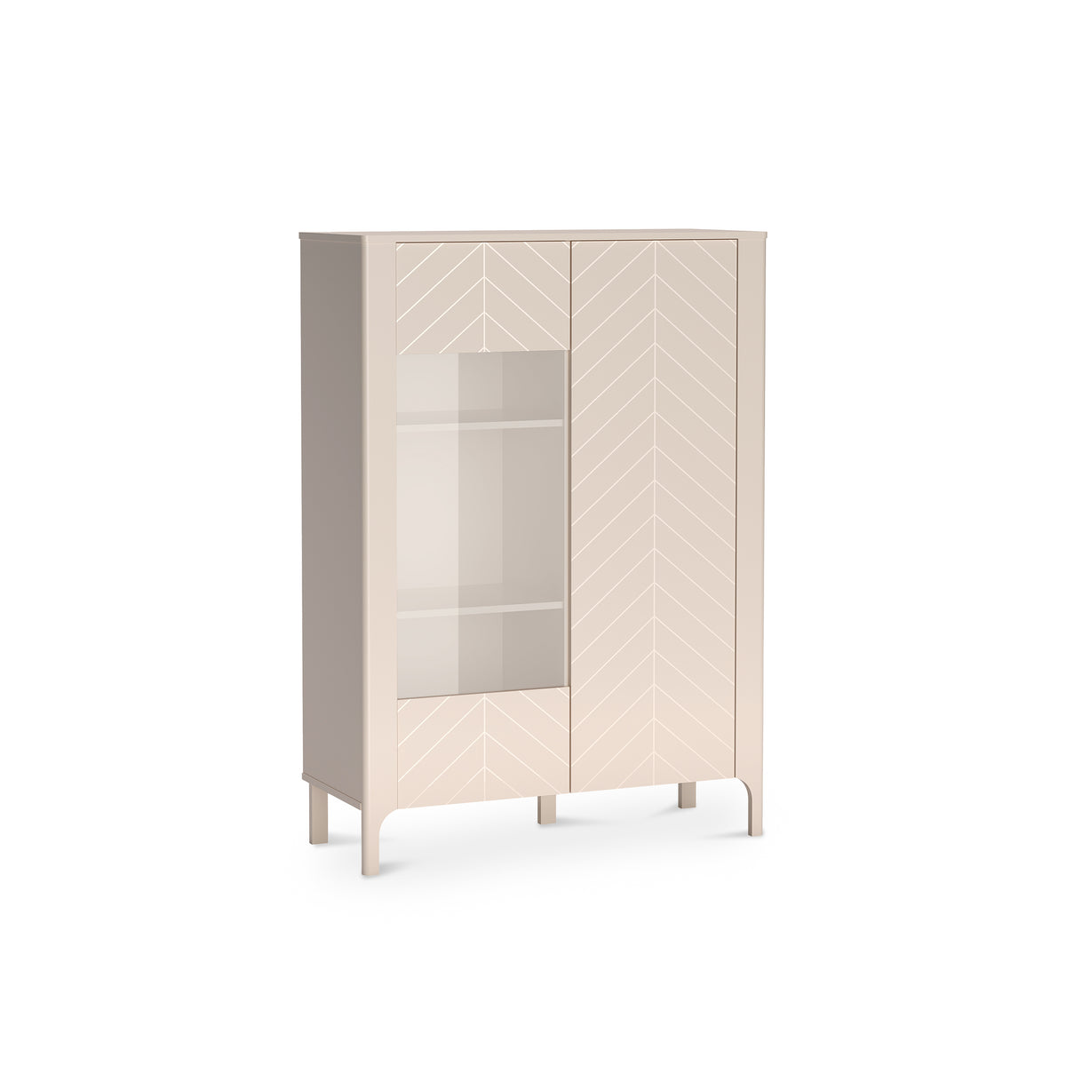 EKLIPSO display cabinet 103x145 with glazing in a modern style, colour Cashmere – main image | Pillovely