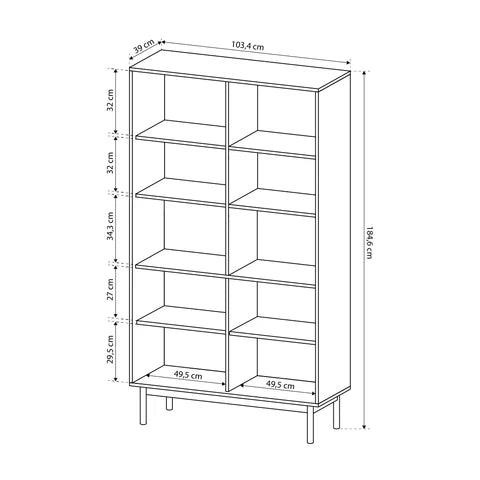 Witryna 104x185 cm w stylu japandi | Sabi