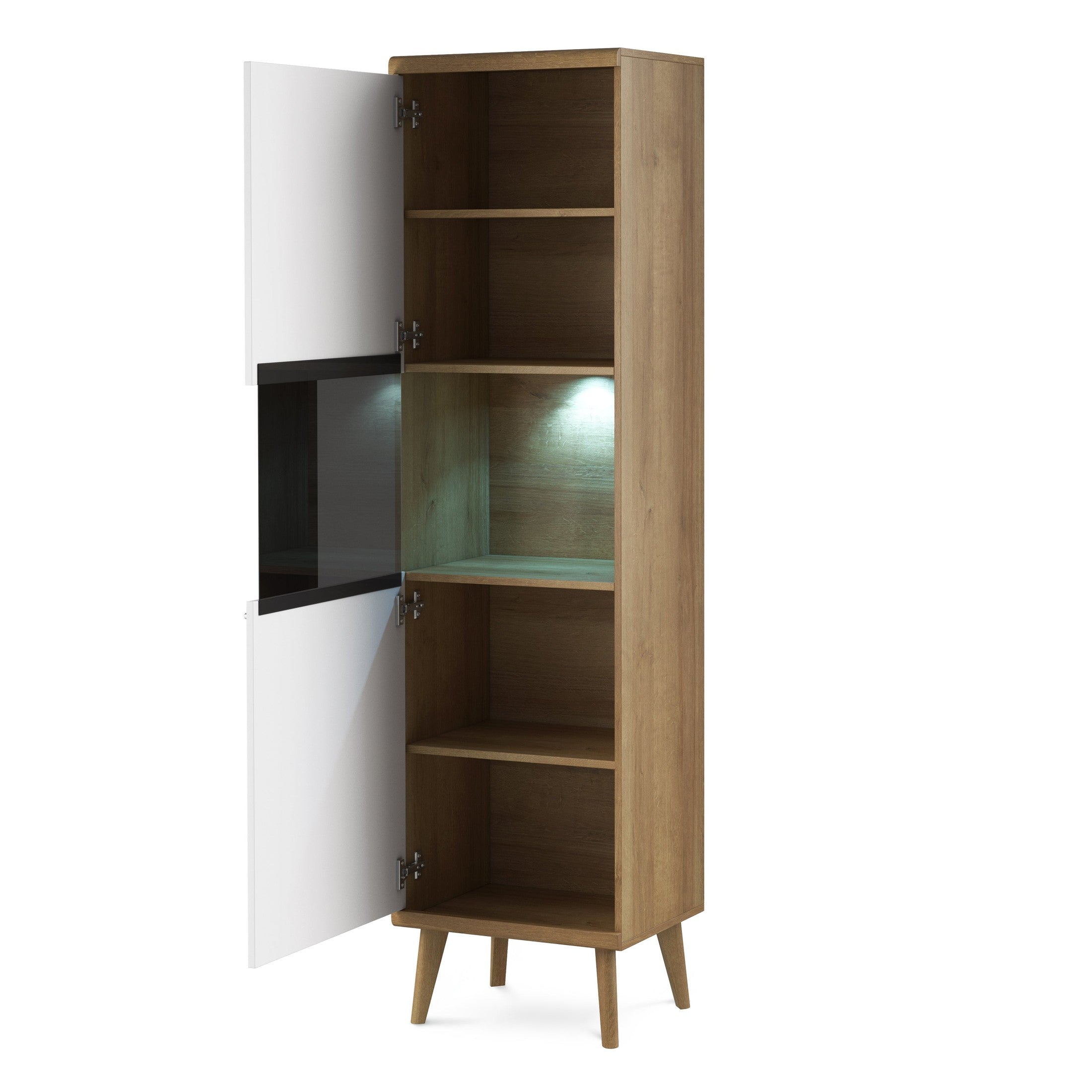 Witryna przeszklona 50x197 cm w stylu skandynawskim | Lato
