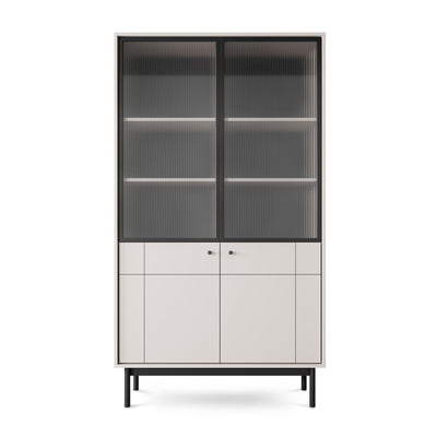 Witryna przeszklona 104x185 cm w stylu japandi | Sabi