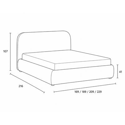 Upholstered bed with storage in a soft modern style | Eterial