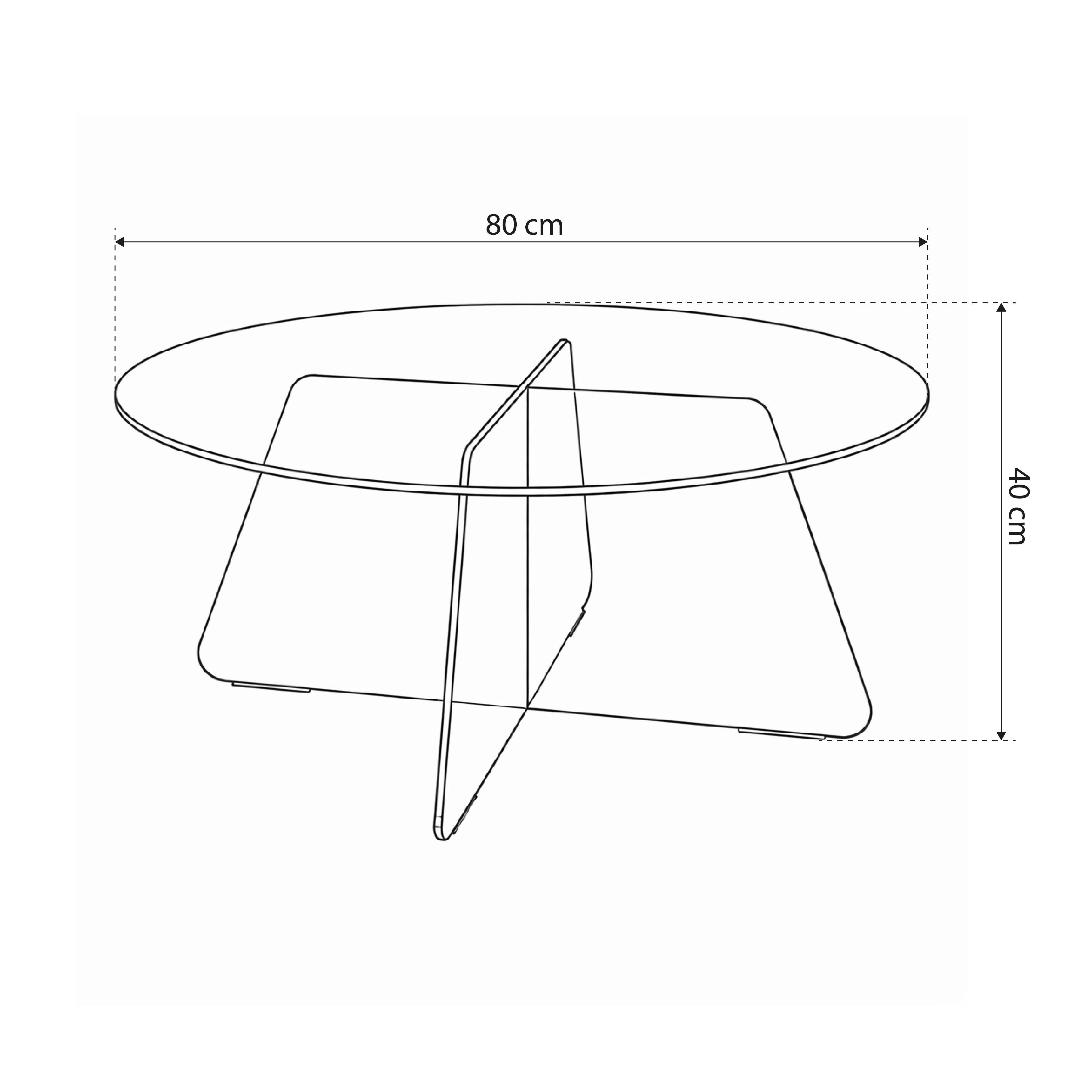 Round coffee table for the living room with a diameter of 80 cm in modern style | Aria Glass
