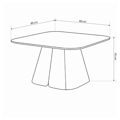 Coffee table with central base 80x45 cm in modern style | Bienn