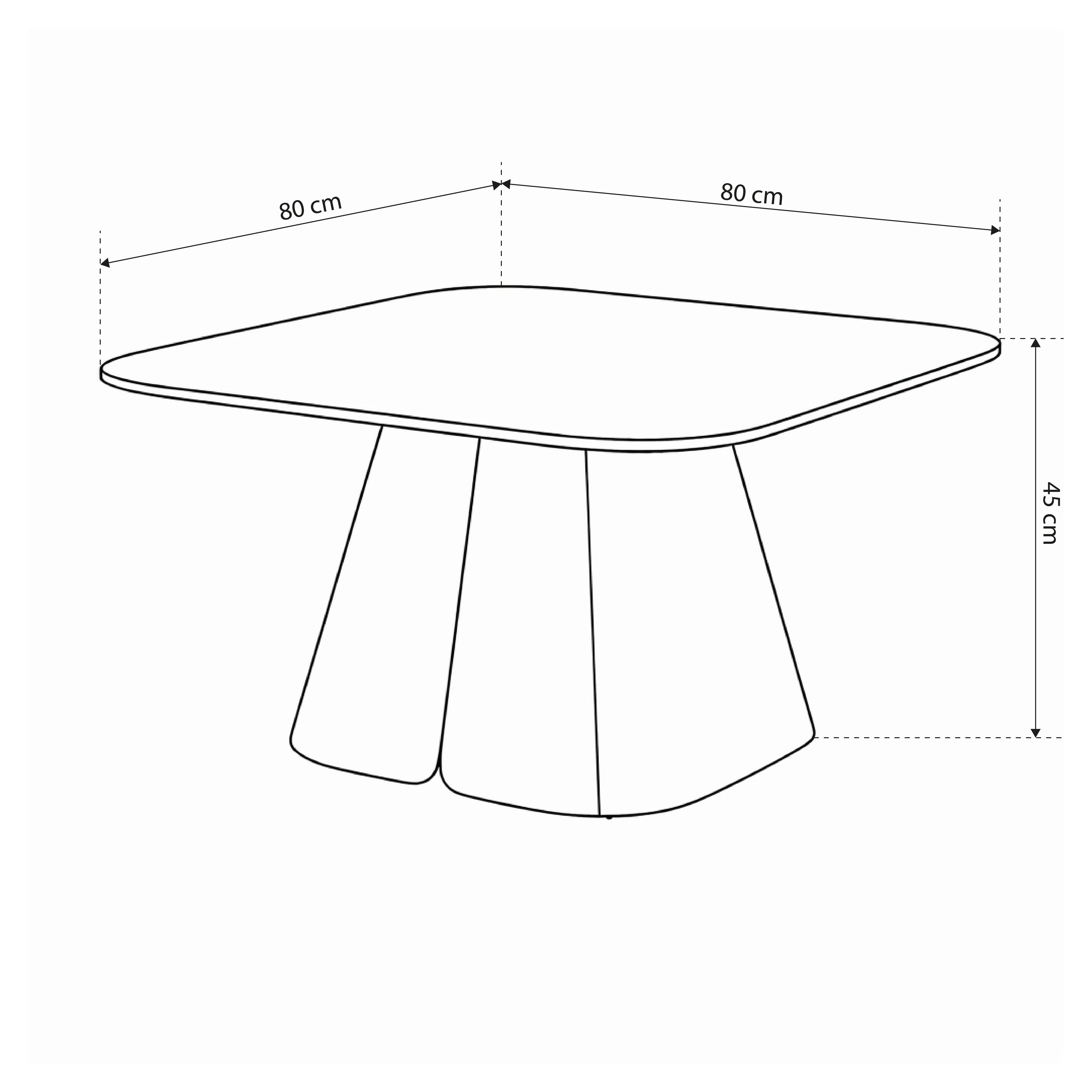Coffee table with central base 80x45 cm in modern style | Bienn