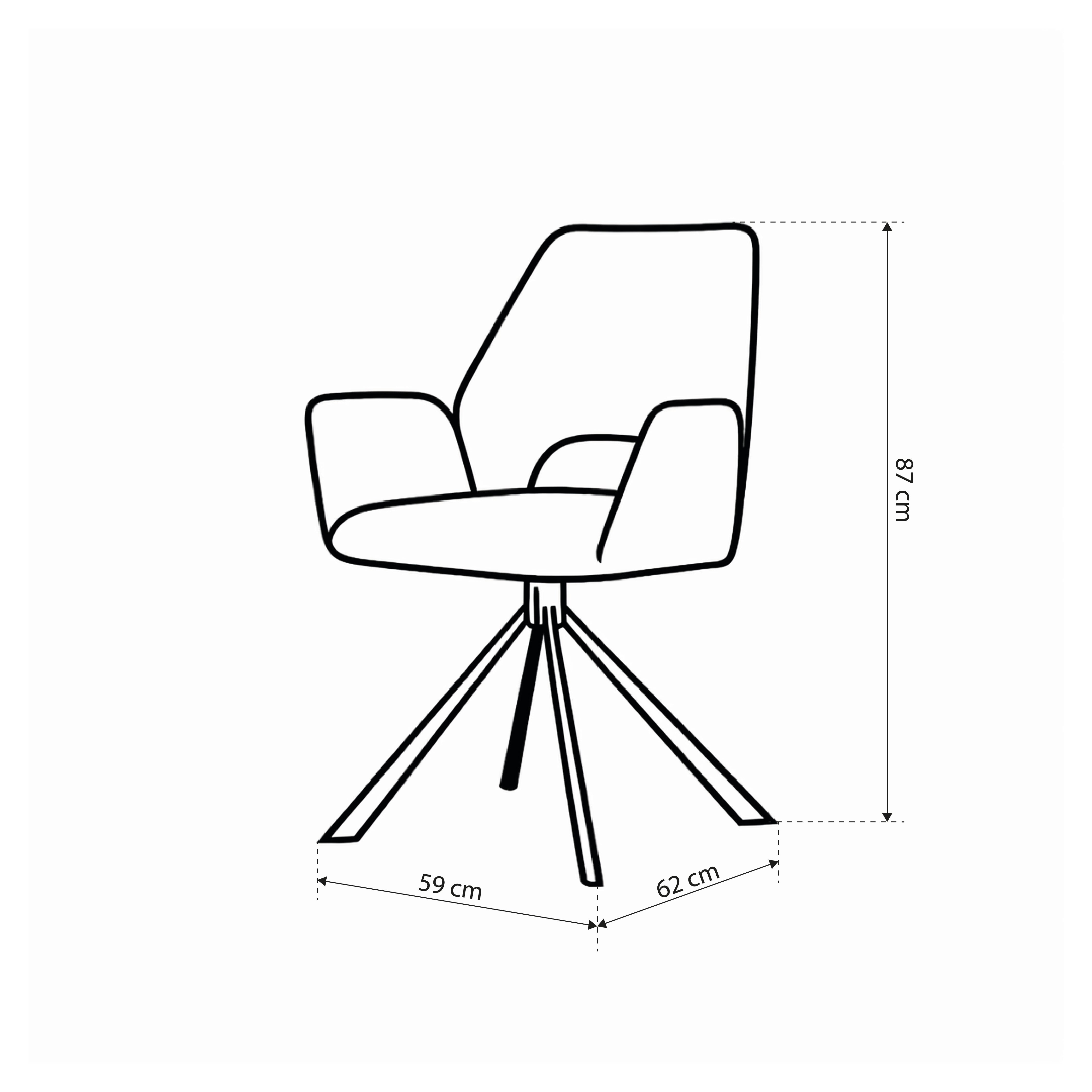 Set of two swivel chairs with armrests in modern style | Fente