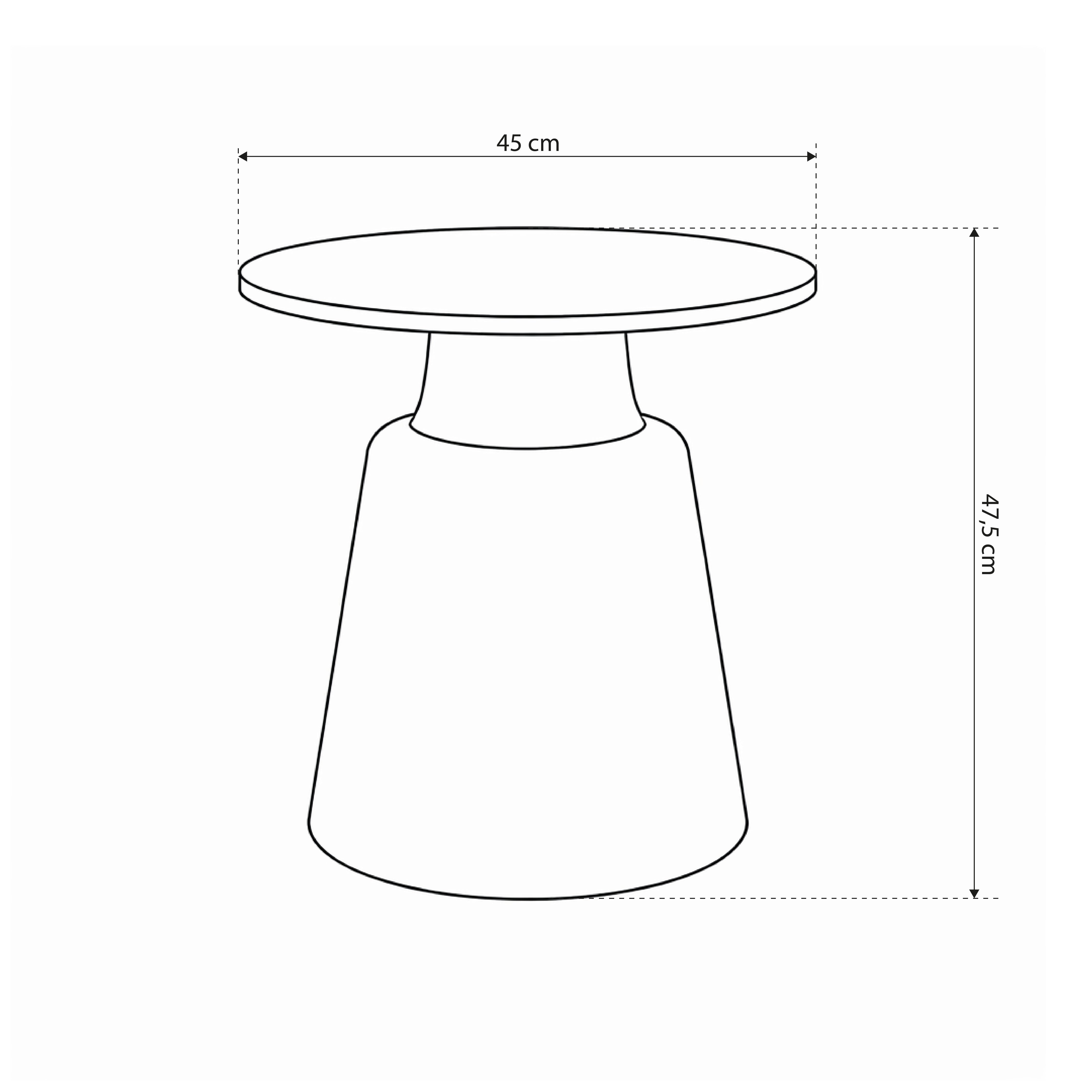 Round coffee table with a diameter of 45 cm in modern style | Fumor