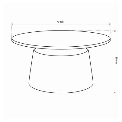 Round coffee table with a diameter of 70 cm in modern style | Fumor