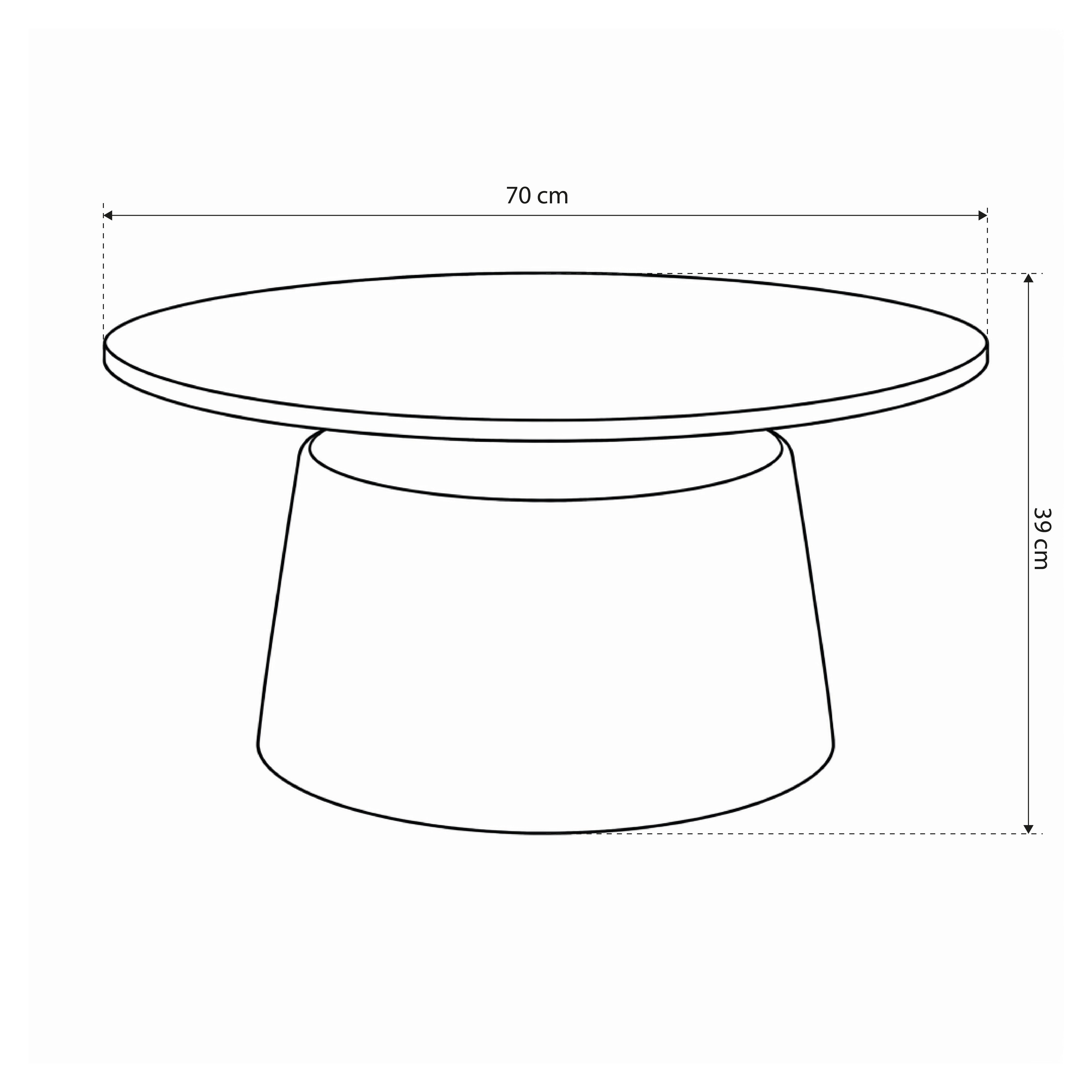 Round coffee table with a diameter of 70 cm in modern style | Fumor