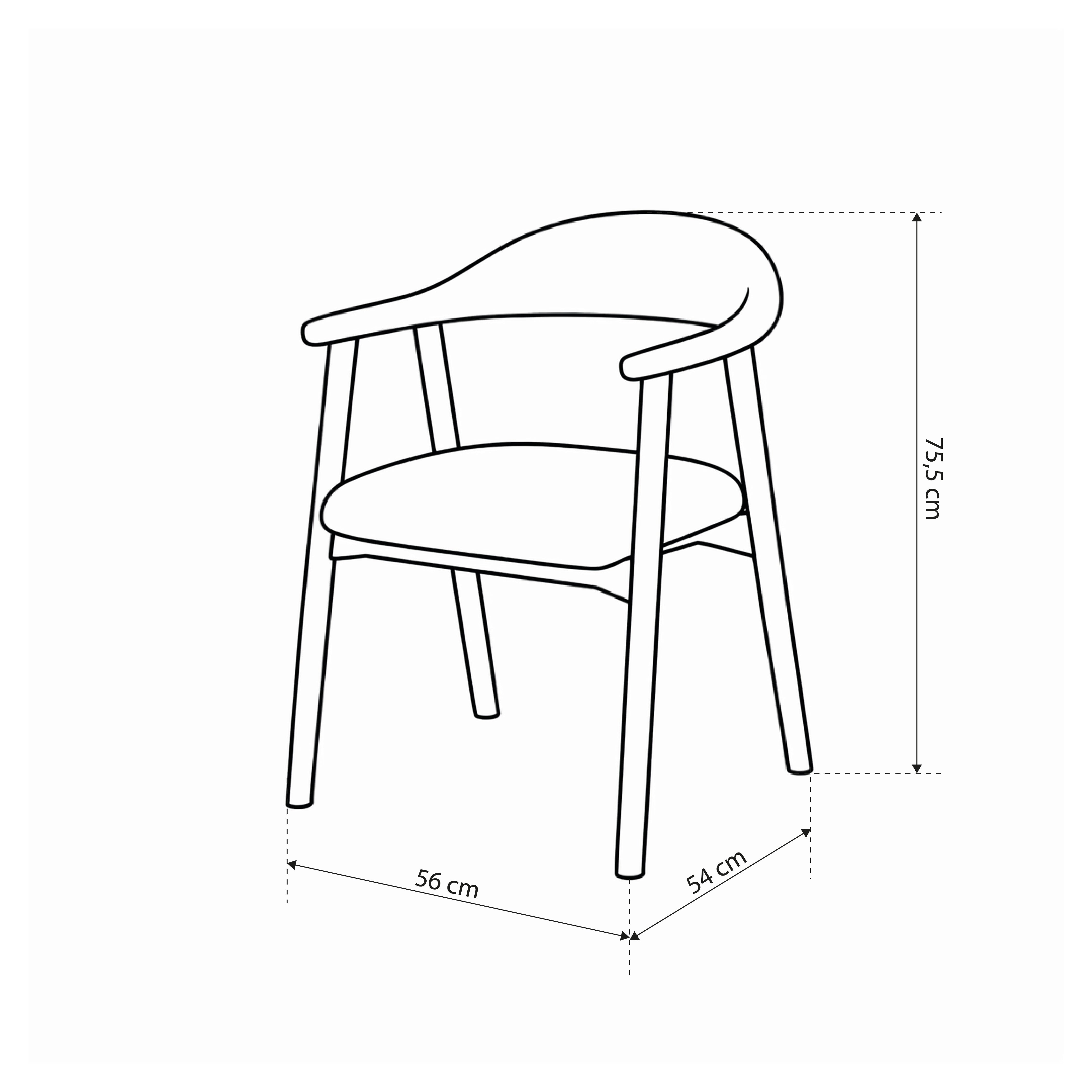 Set of two dining chairs in Scandinavian style | Hikari