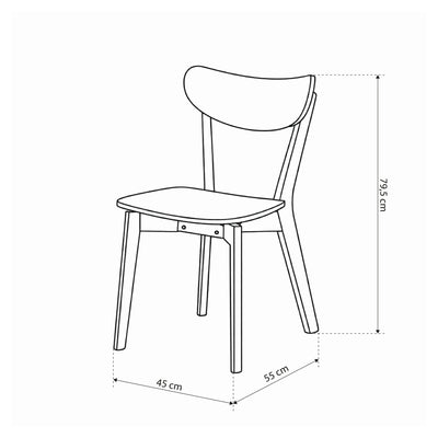 Set of two wooden chairs in Scandinavian style | Krel
