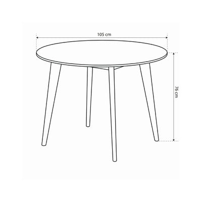 Round dining table 105x76 cm in Scandinavian style | Krel