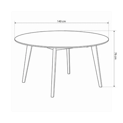 Round Krel Dining Table 140x76 in Scandinavian Style | Krel