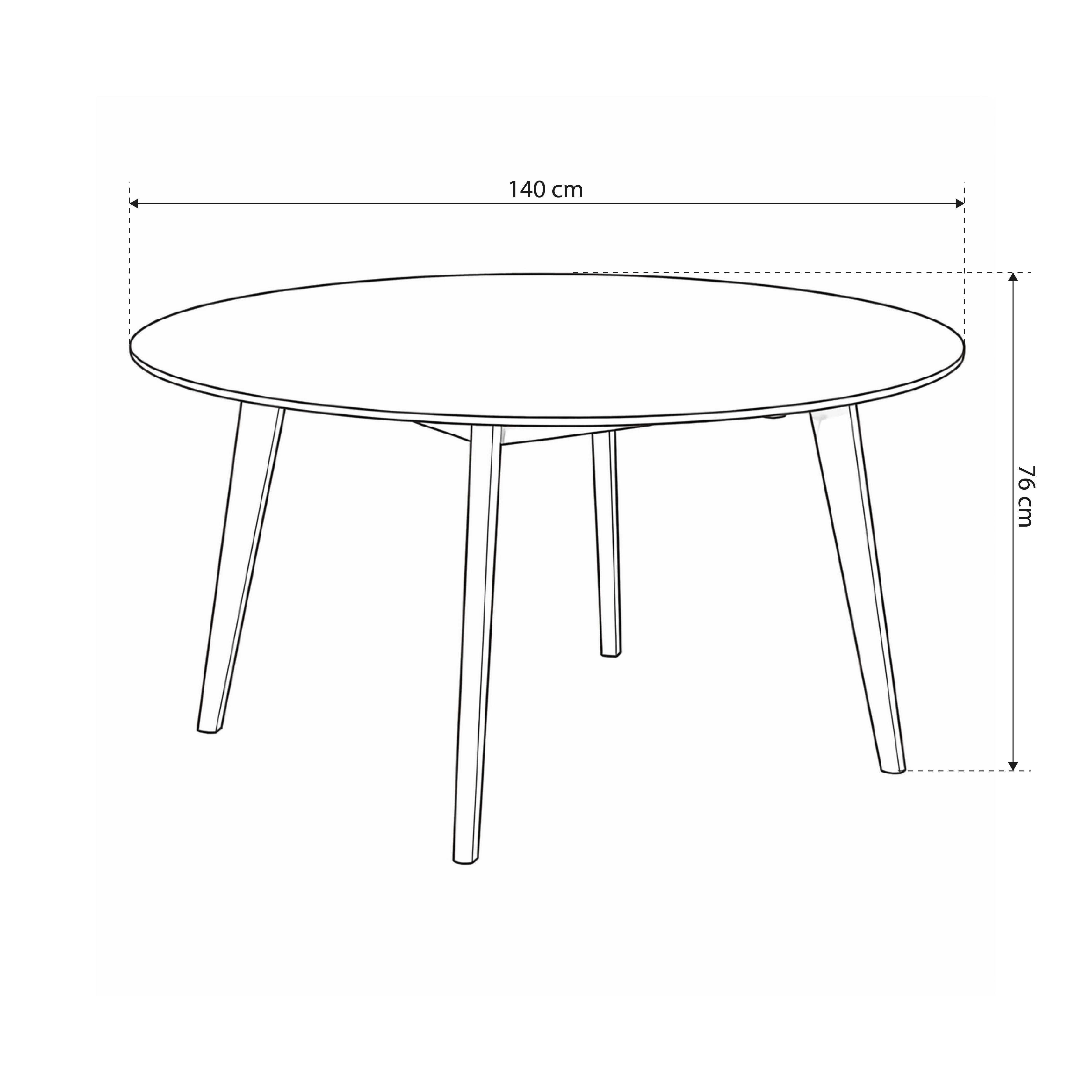 Round Krel Dining Table 140x76 in Scandinavian Style | Krel