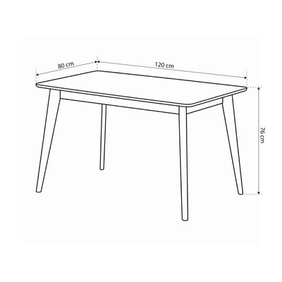 Dining table 120x80 cm in Scandinavian style | Krel