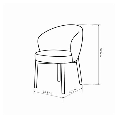 Set of two chairs with armrests in modern style | Melor