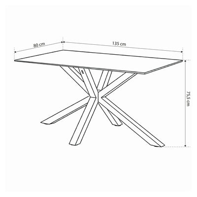 Dining table 135x80 cm in modern style | Oryss
