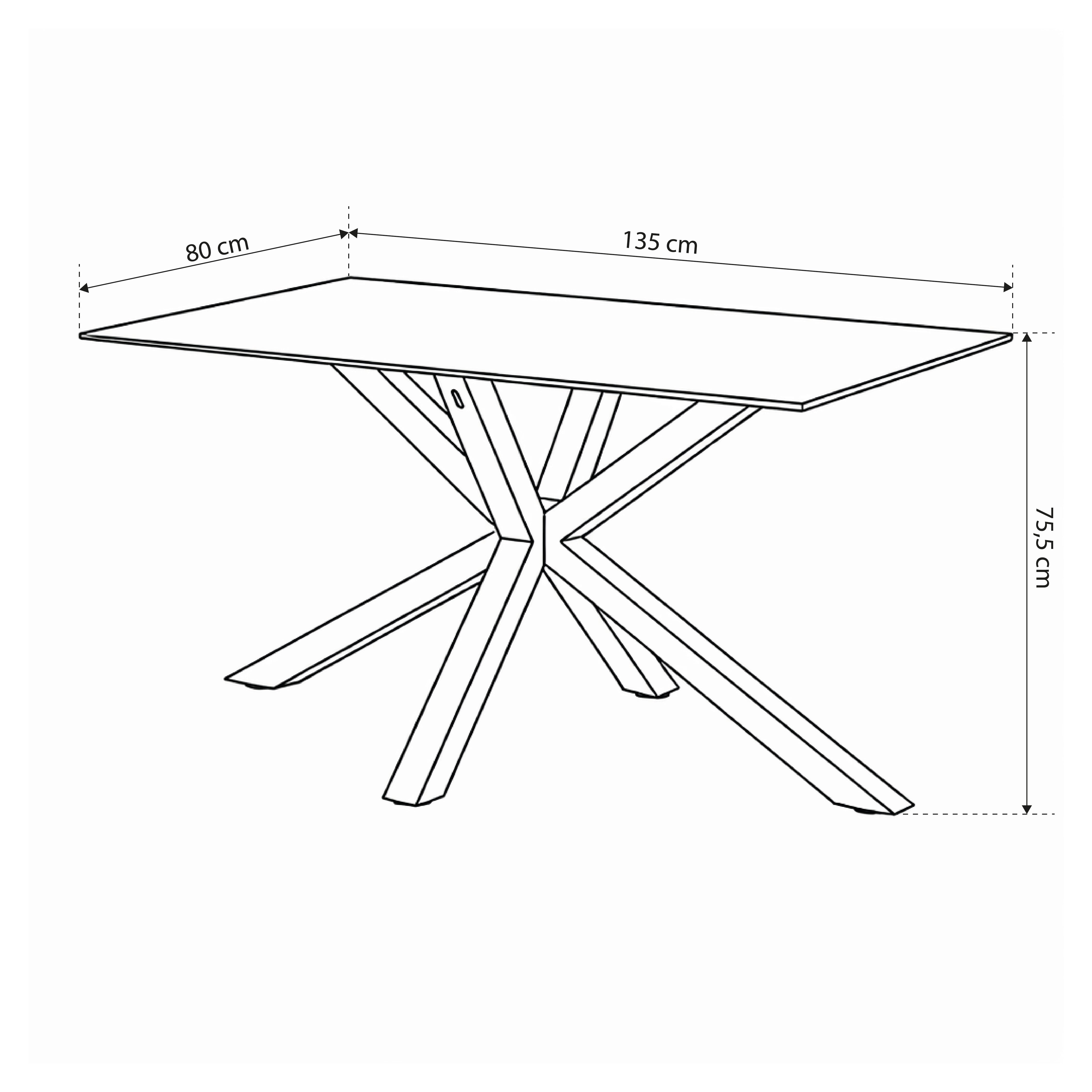Dining table 135x80 cm in modern style | Oryss