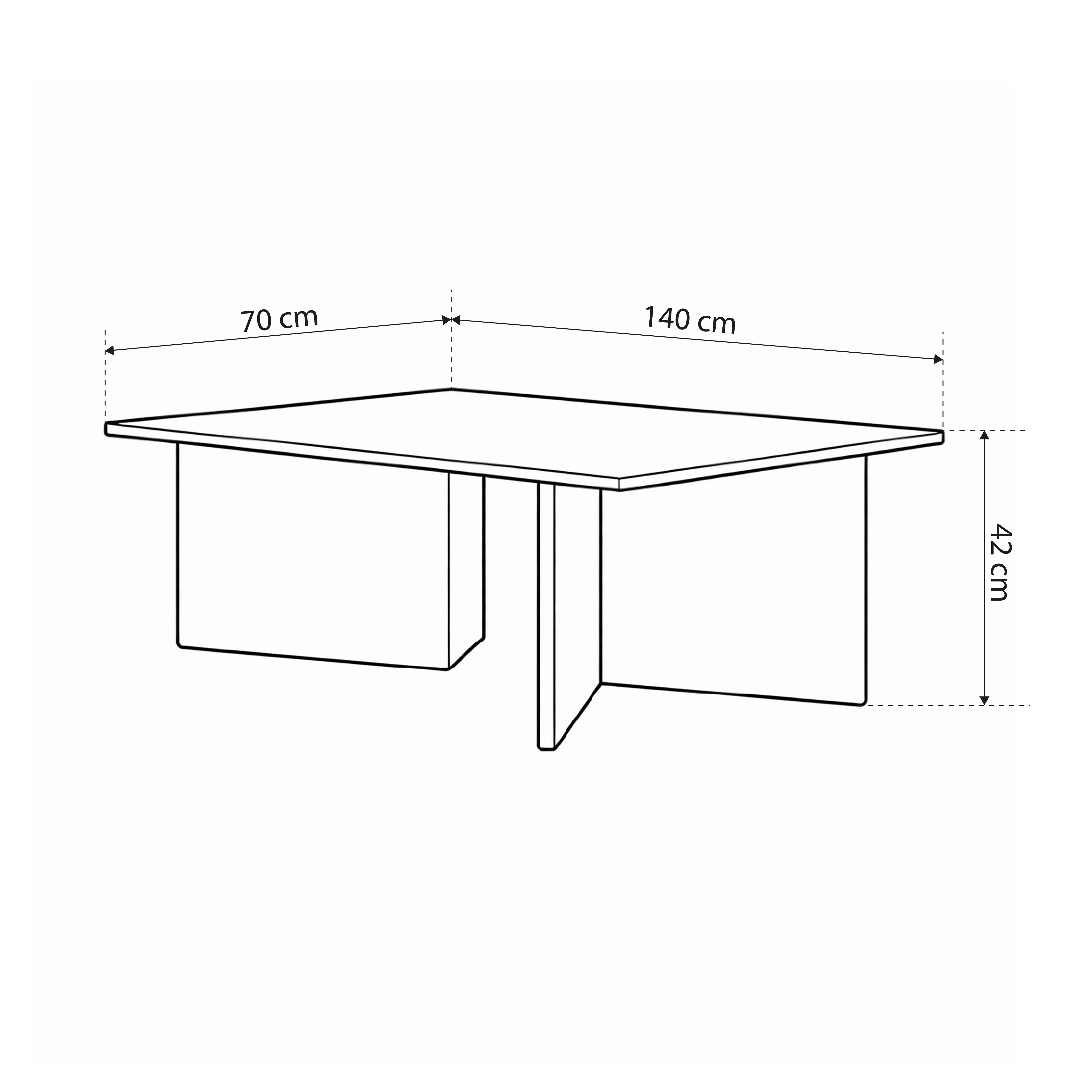 Coffee table 140x42 cm in elegant style | Plaris