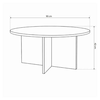 Round coffee table with a diameter of 90 cm in elegant style | Plaris