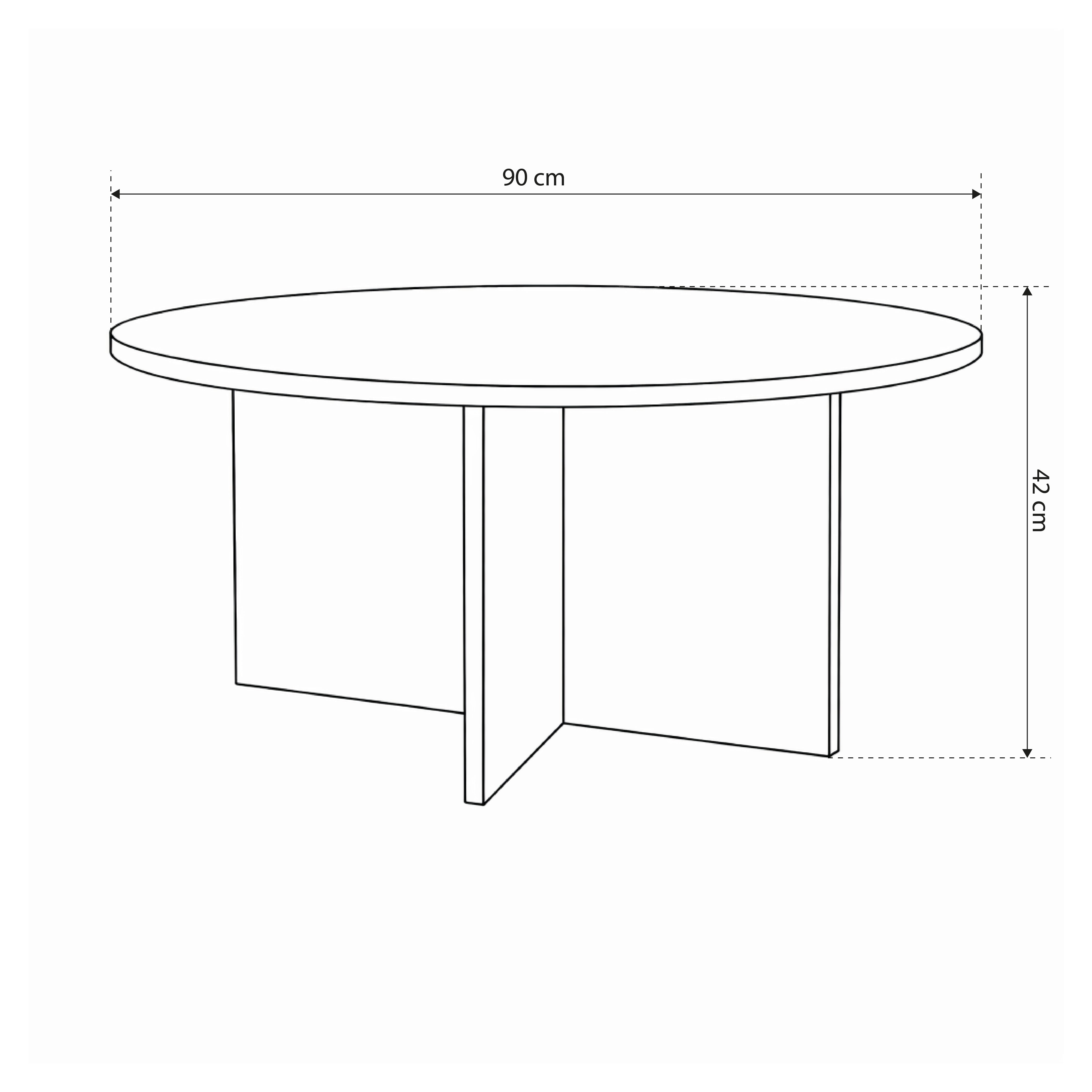 Round coffee table with a diameter of 90 cm in elegant style | Plaris