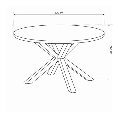 Round table 120x77 cm in industrial style | Stela Classic