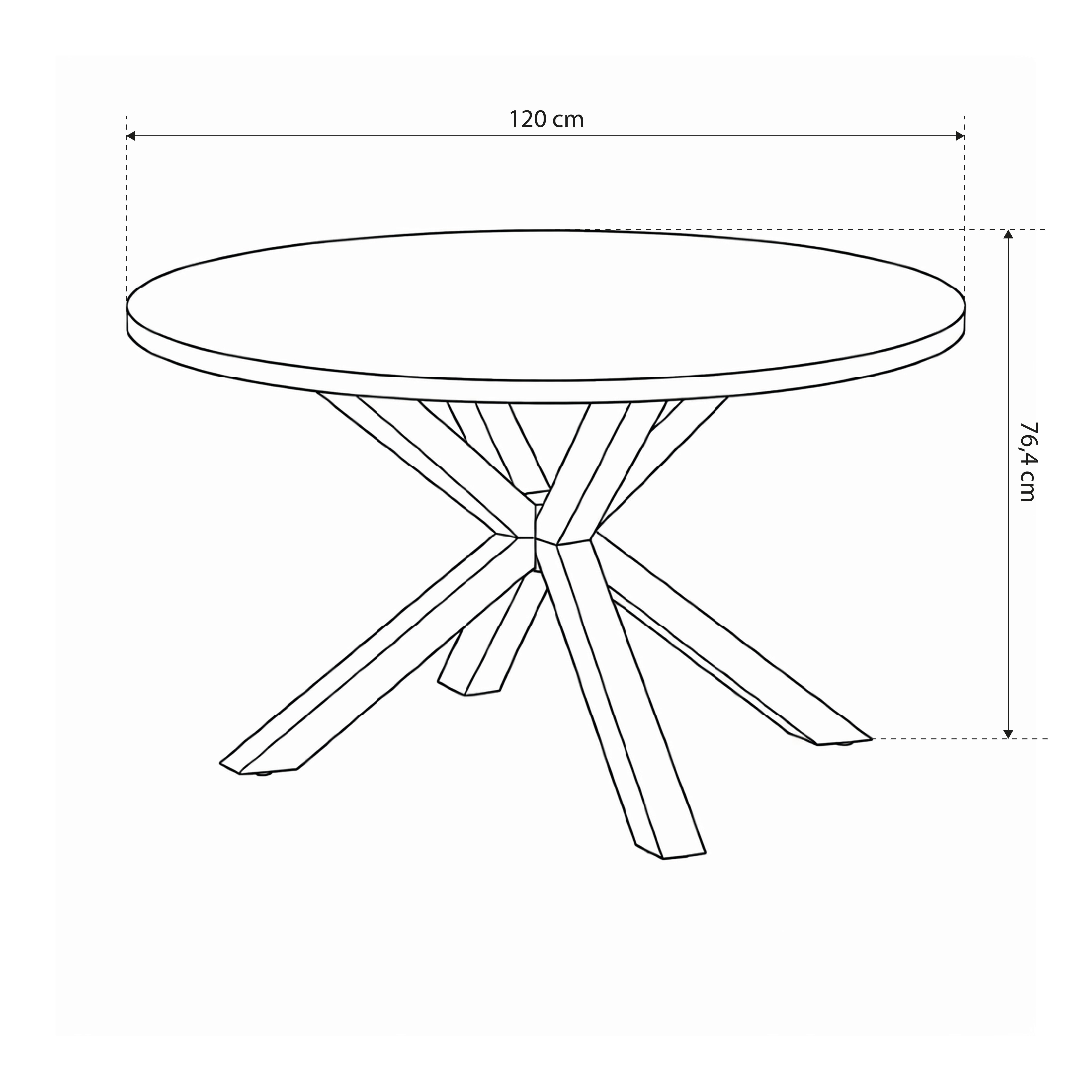 Round table 120x77 cm in industrial style | Stela Classic
