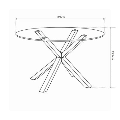 Round glass table 119x76 cm in modern style | Stela
