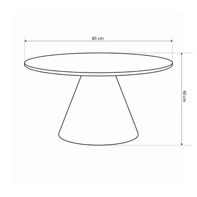 Round coffee table with a diameter of 85 cm in soft loft style | Talin