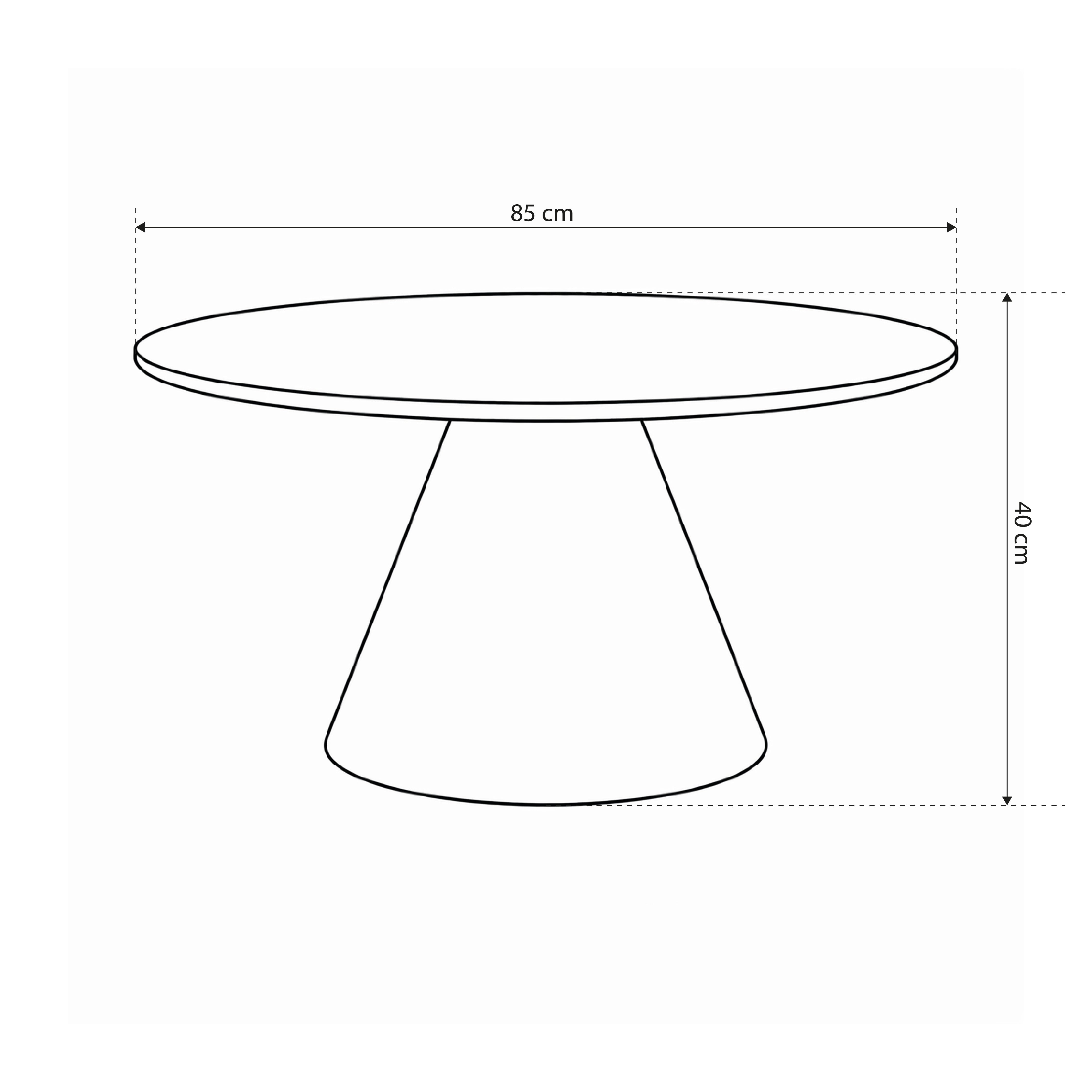 Round coffee table with a diameter of 85 cm in soft loft style | Talin