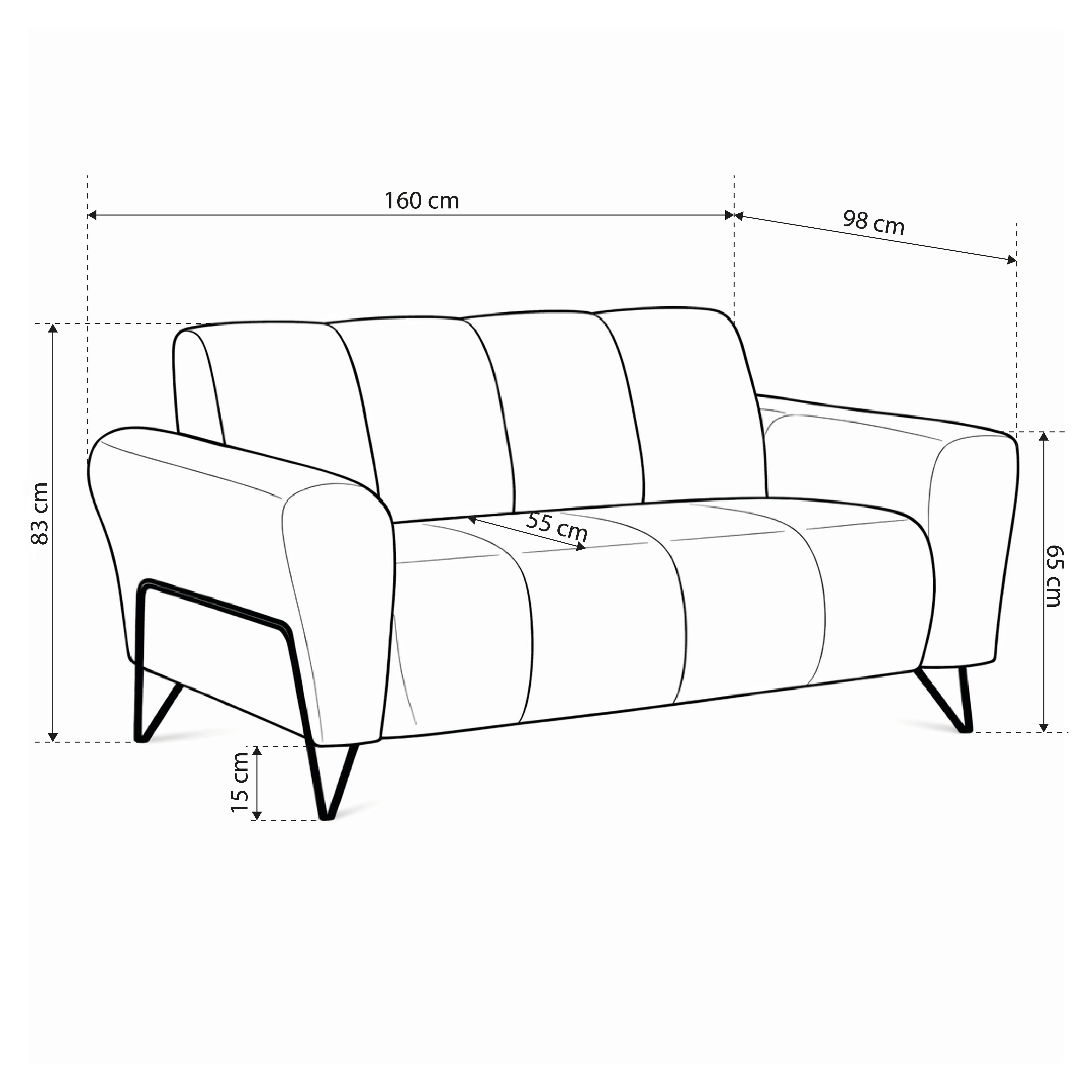 2-seater sofa for small spaces, Vega fabric | Nellia