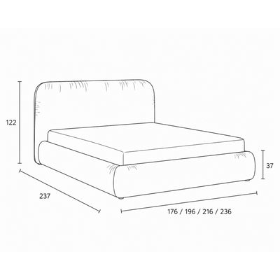 Upholstered bed with storage in a modern organic style | Paries