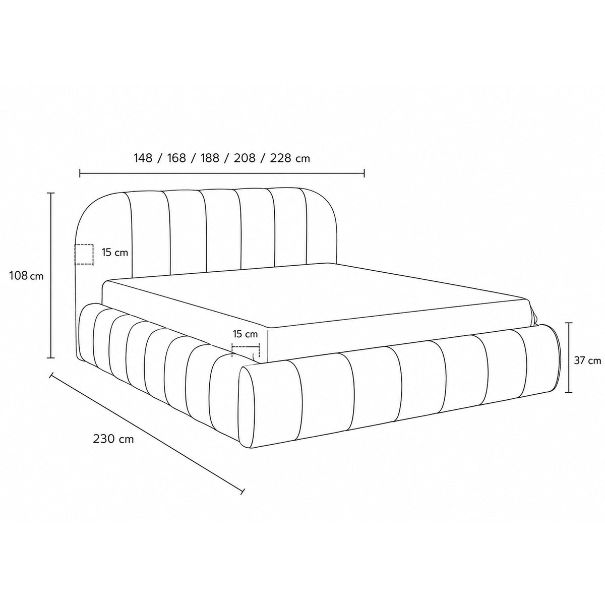 Upholstered bed with storage in a modern style | Apfella