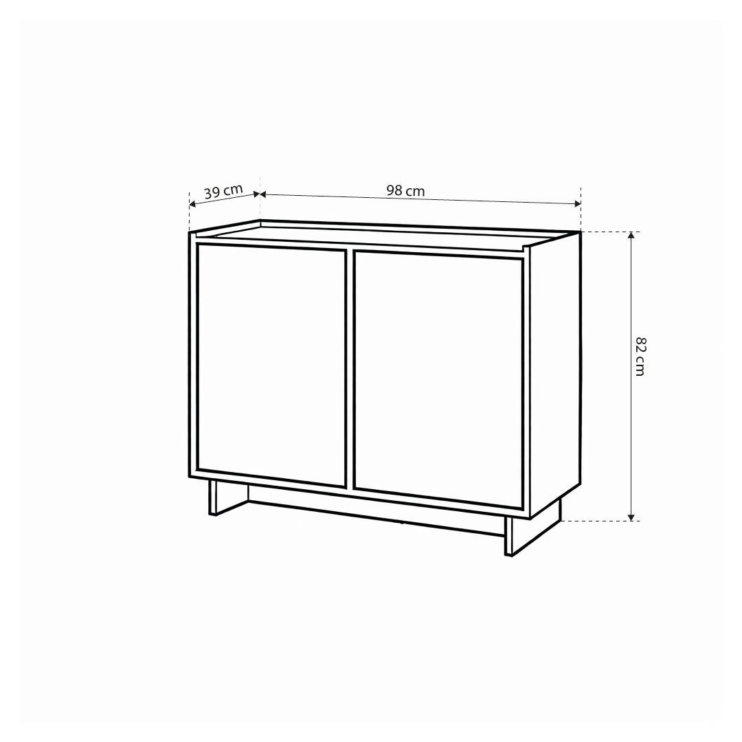Sideboard 98x82 with shelves in Japandi style | Kiyro