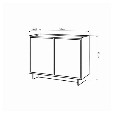 Sideboard 98x82 with shelves in Japandi style | Kiyro