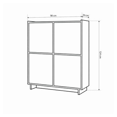 Sideboard 98x124 with shelves in Japandi style | Kiyro