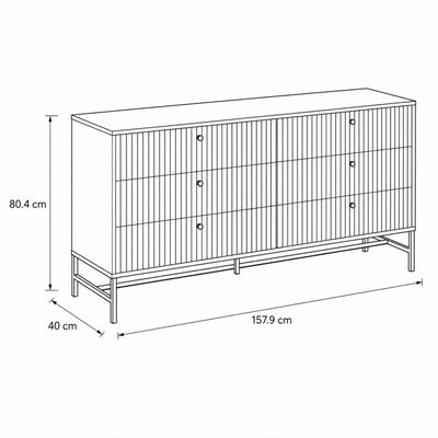 Sideboard 158x81 with a lamella front in a modern style | Bambouz