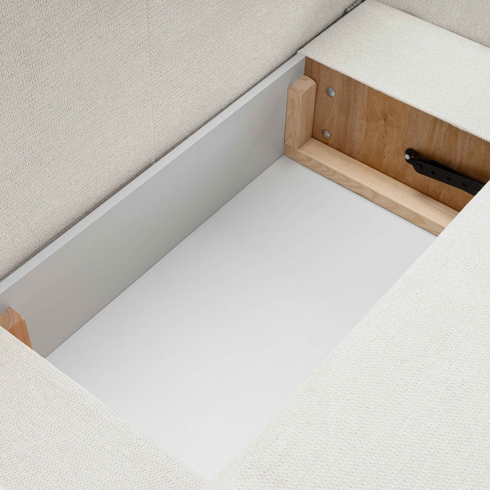 Narożnik z funkcją spania DL 248 cm w stylu nowoczesnym – tkanina Aragon, sprężyny bonell, pojemnik | OLEMO