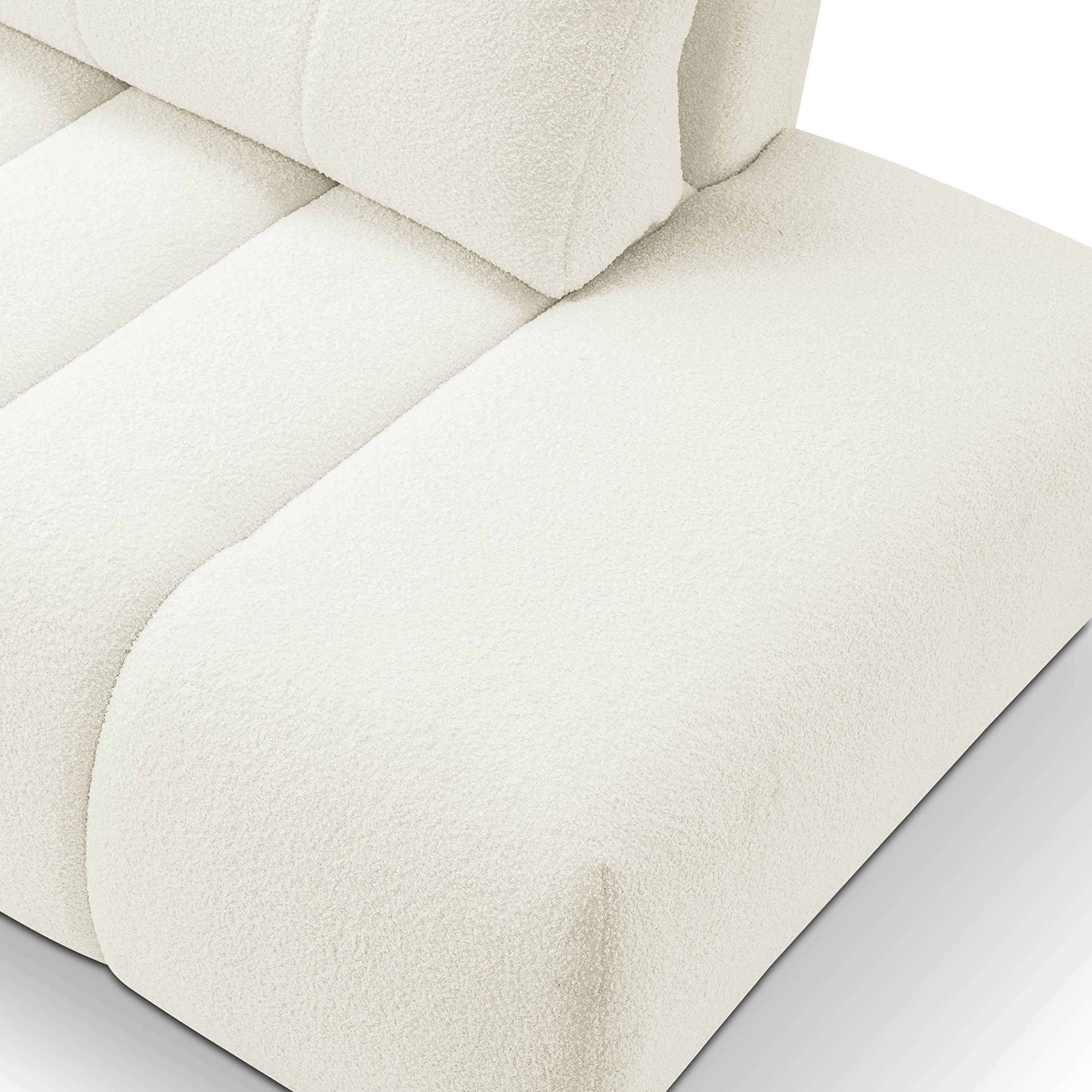 Narożnik z funkcją spania DL 276 cm w stylu nowoczesnym – tkanina Lambi, dekoracyjne przeszycia, pojemnik | BALOA