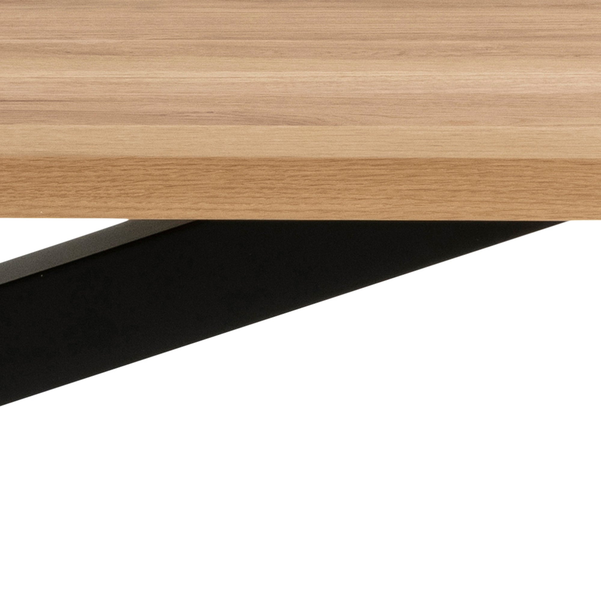 Stół do jadalni 220x76 w stylu industrialnym - dębowy szeroki blat, czarna metalowa podstawa | Oryss Oak