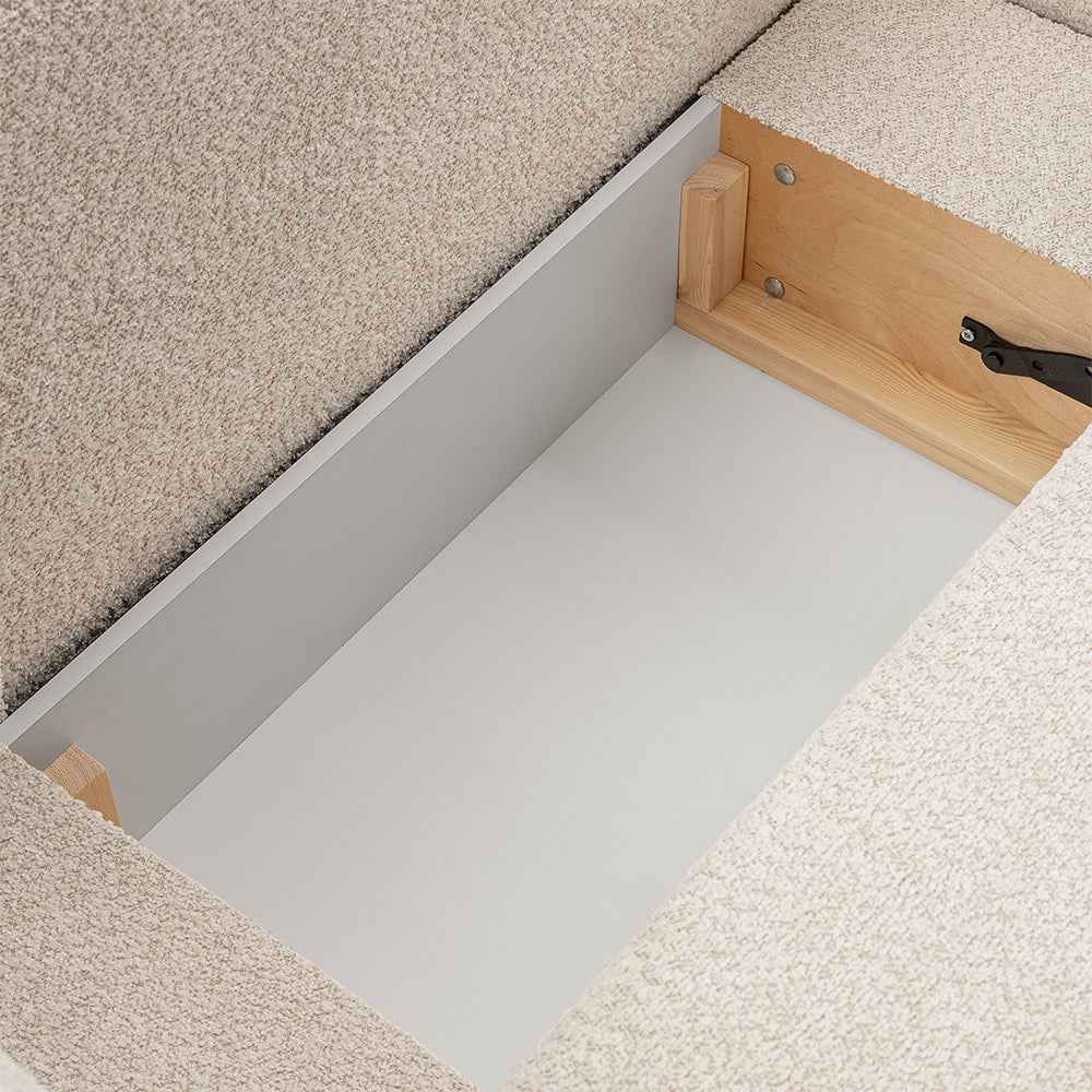Narożnik 4-osobowy z funkcją spania w stylu minimalistycznym, tkanina Abriamo | OLEMO